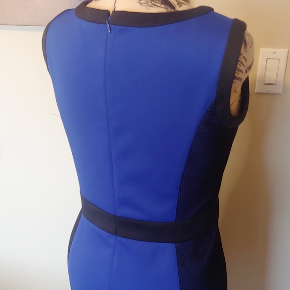 🖤Jessica Blue & Black Mesh Detail Dress sz 14 - Picture 2 of 9